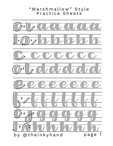 9 Free Calligraphy Practice Sheets .